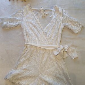 White laced romper